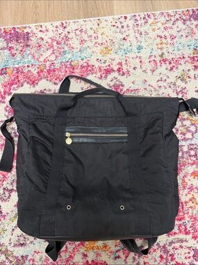 Stella McCartney Black Diaper Bag Backpack Tote with Front Zip Pocket